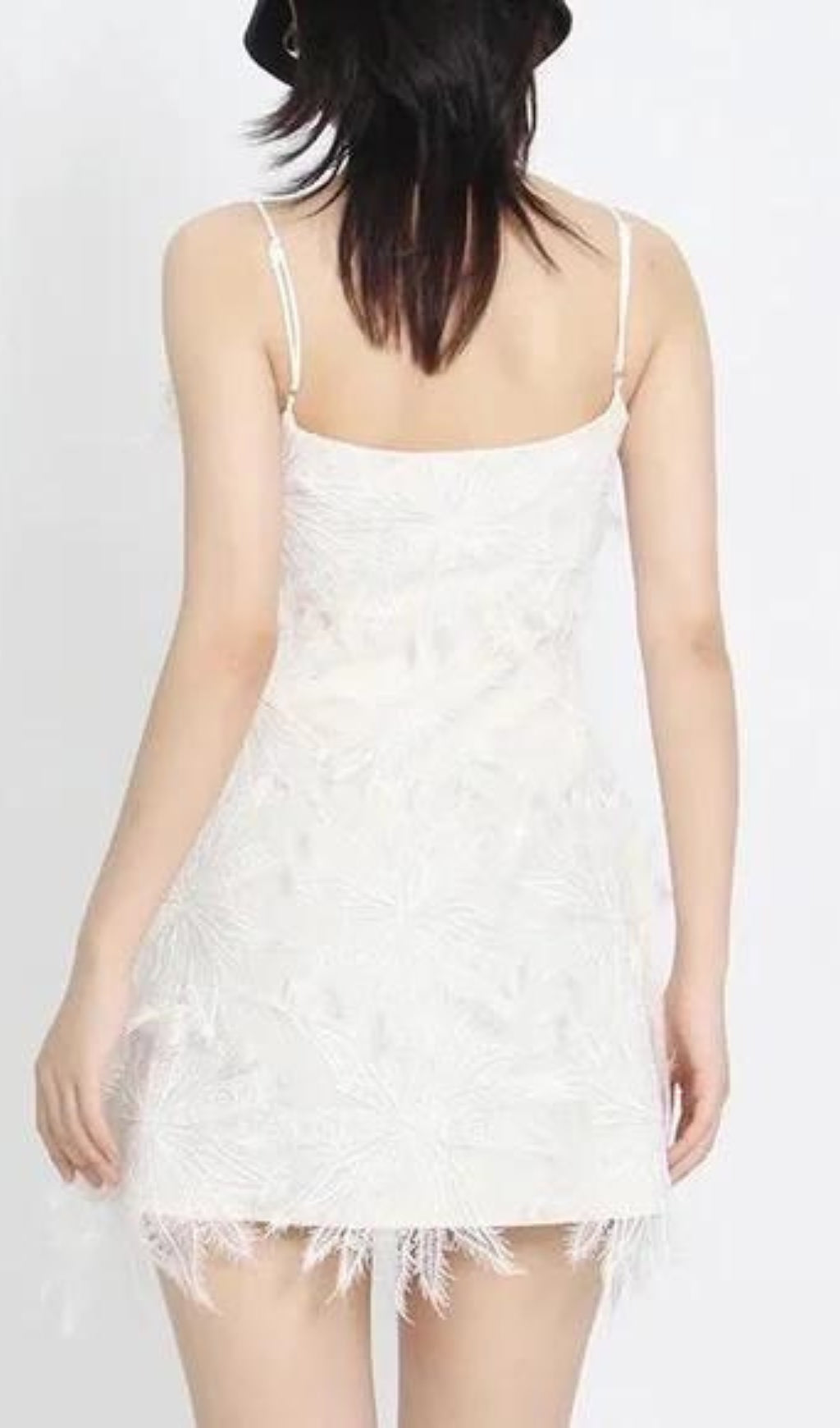 Fashionslee Women Aintza White Floral Appliqué Mesh Dress