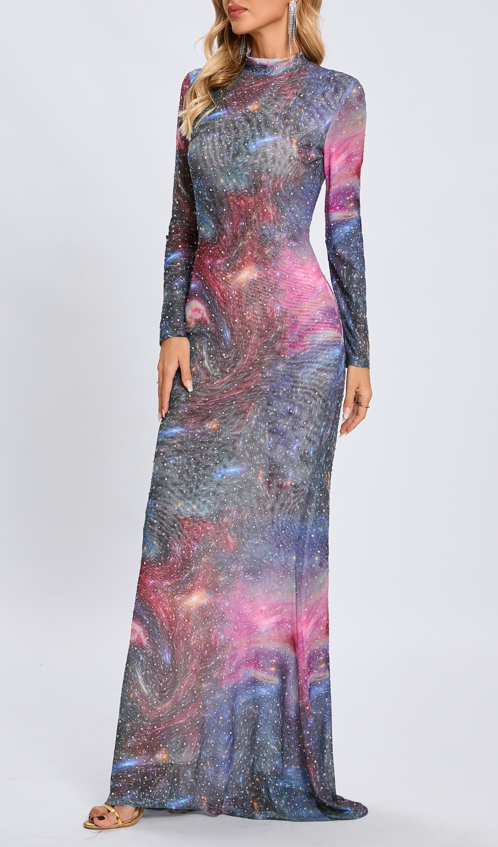 Fashionslee Women Casiphia Printed Hot Drill Maxi Dress