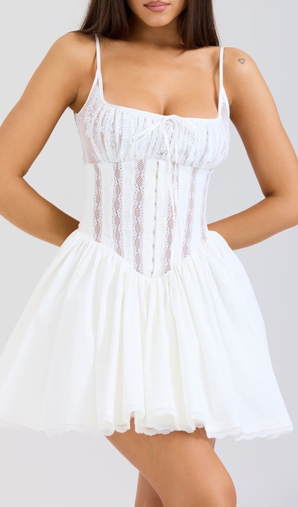 dfbf9b561130f02b2c8a882f3403e251.jpg Fashionslee Women Didrika White Lace Mini Dress