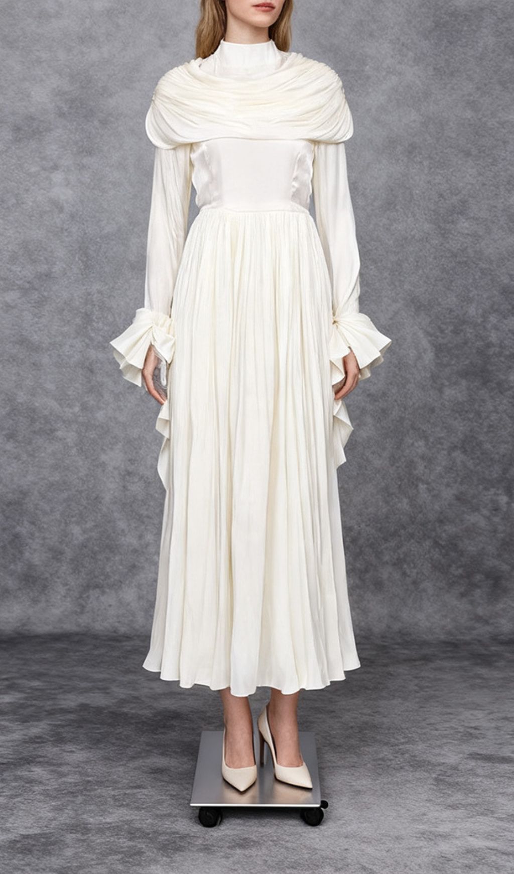 Fashionslee Women Iyla Ruched Long Sleeve Maxi Dress