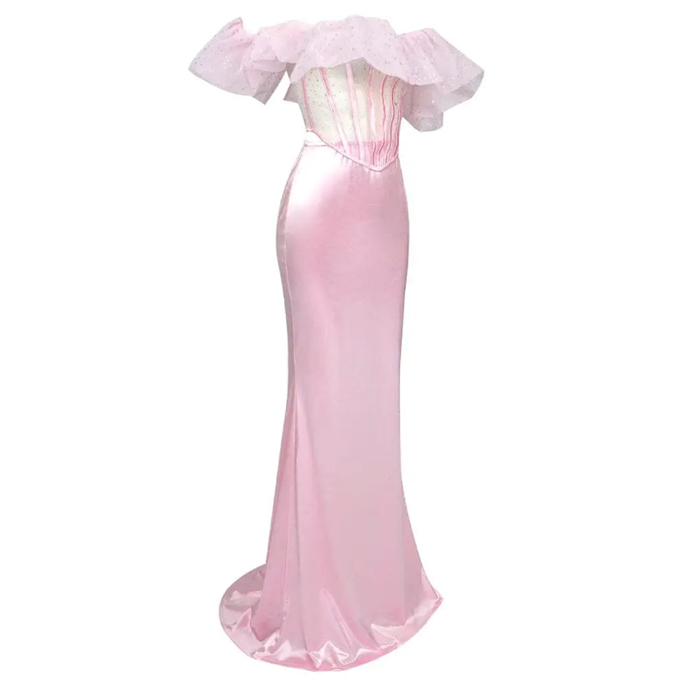 e0004b571554ae0c9285d69f85b134cb.jpeg Fashionslee Women Lace Satin Maxi Dress In Pink
