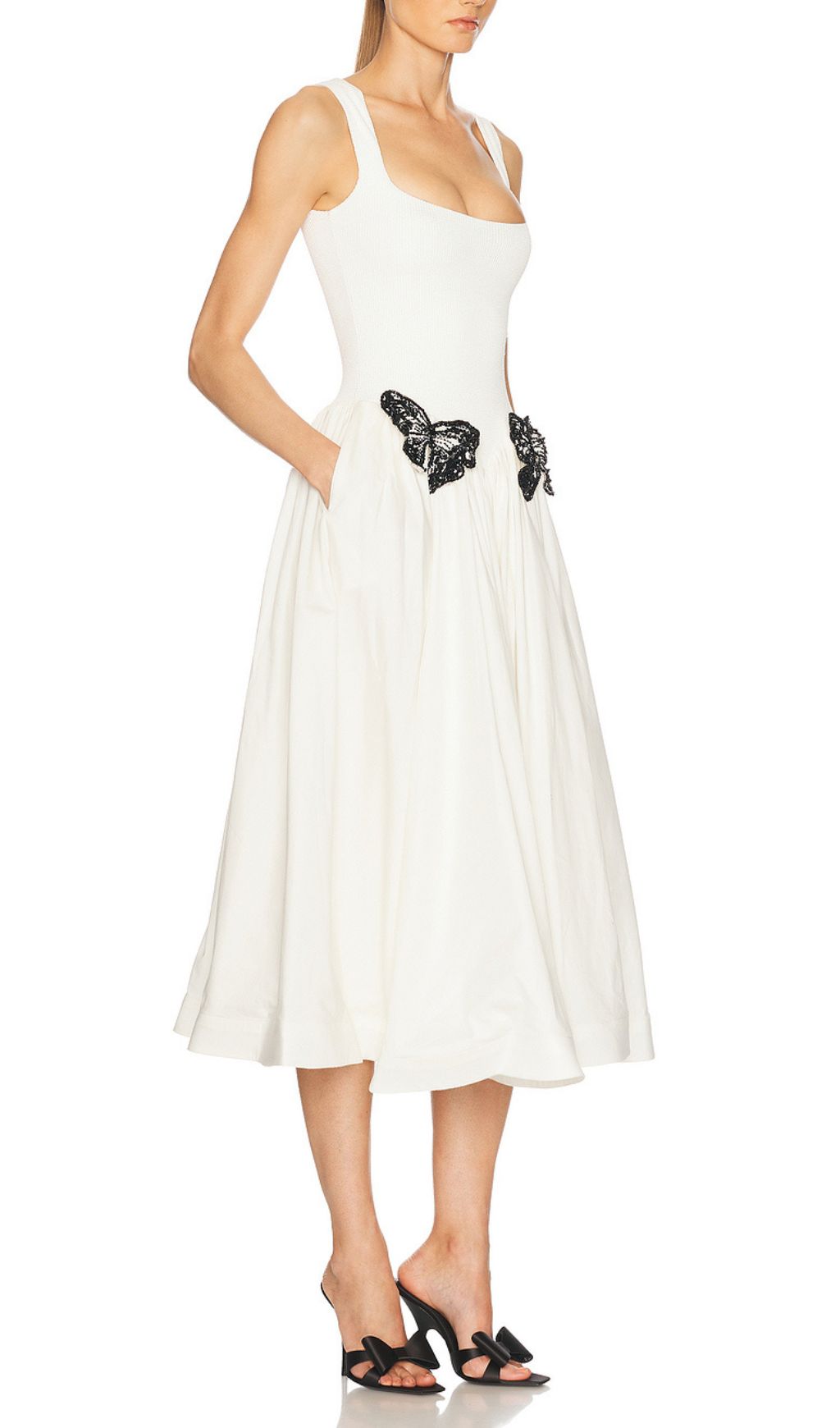 e05cea120d6a30e935a46998e1f3304b.jpg Fashionslee Women Faron White Butterfly Midi Dress