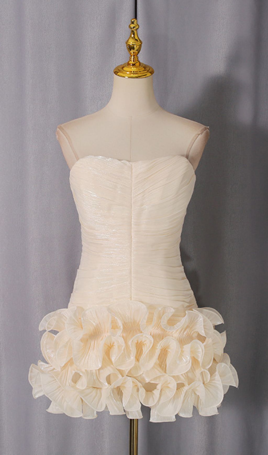 e07a9dd09157c58ff7291cdc14f23887.jpg Fashionslee Women Jacoba Strapless Ruffle Hem Mini Dress