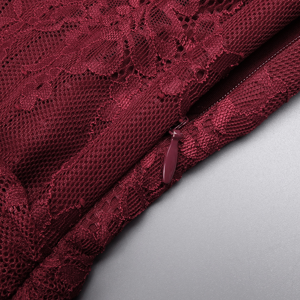 Fashionslee Women JoJo Wine Lace Corset Maxi Dress