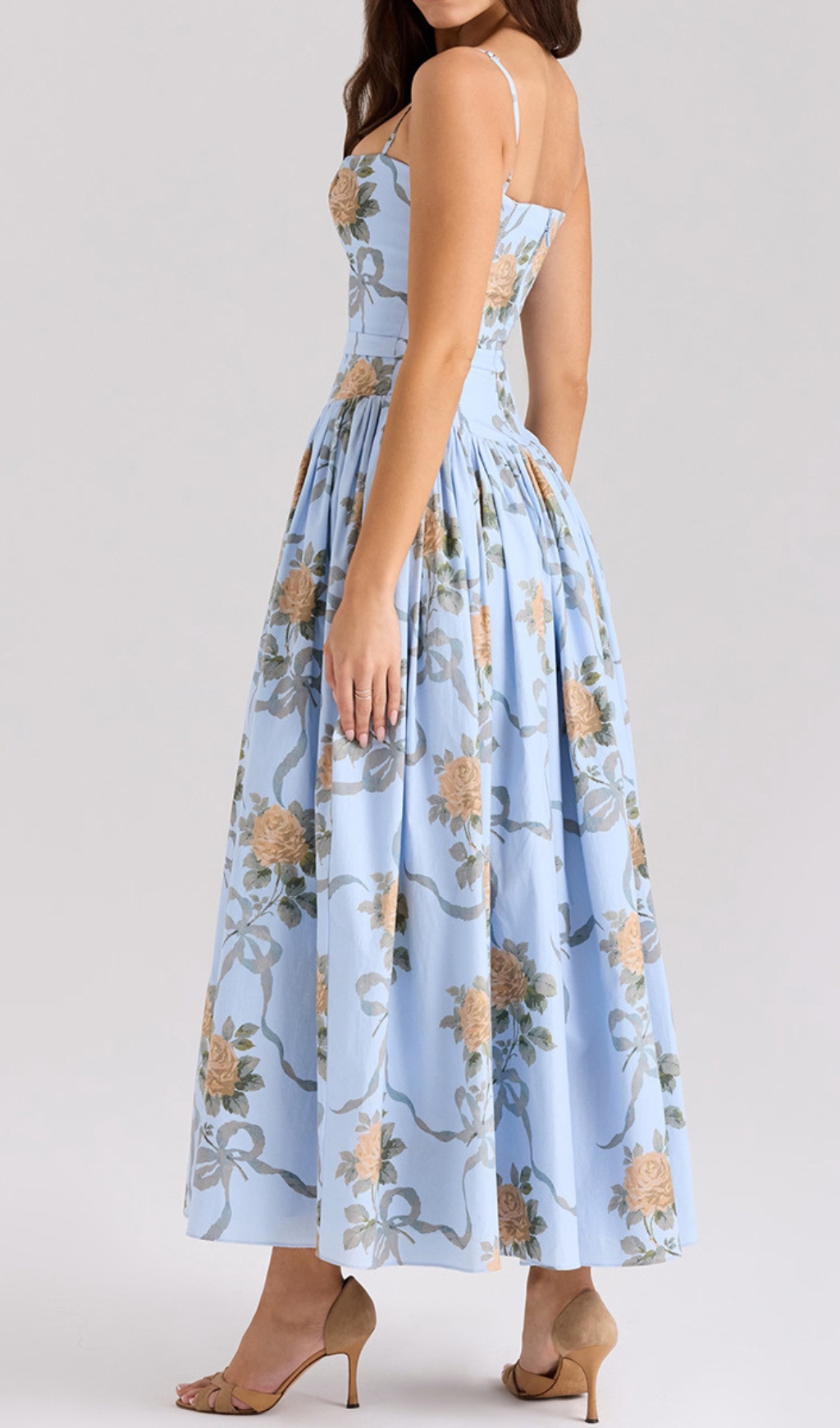 Fashionslee Women Ashira Blue Floral Maxi Dress