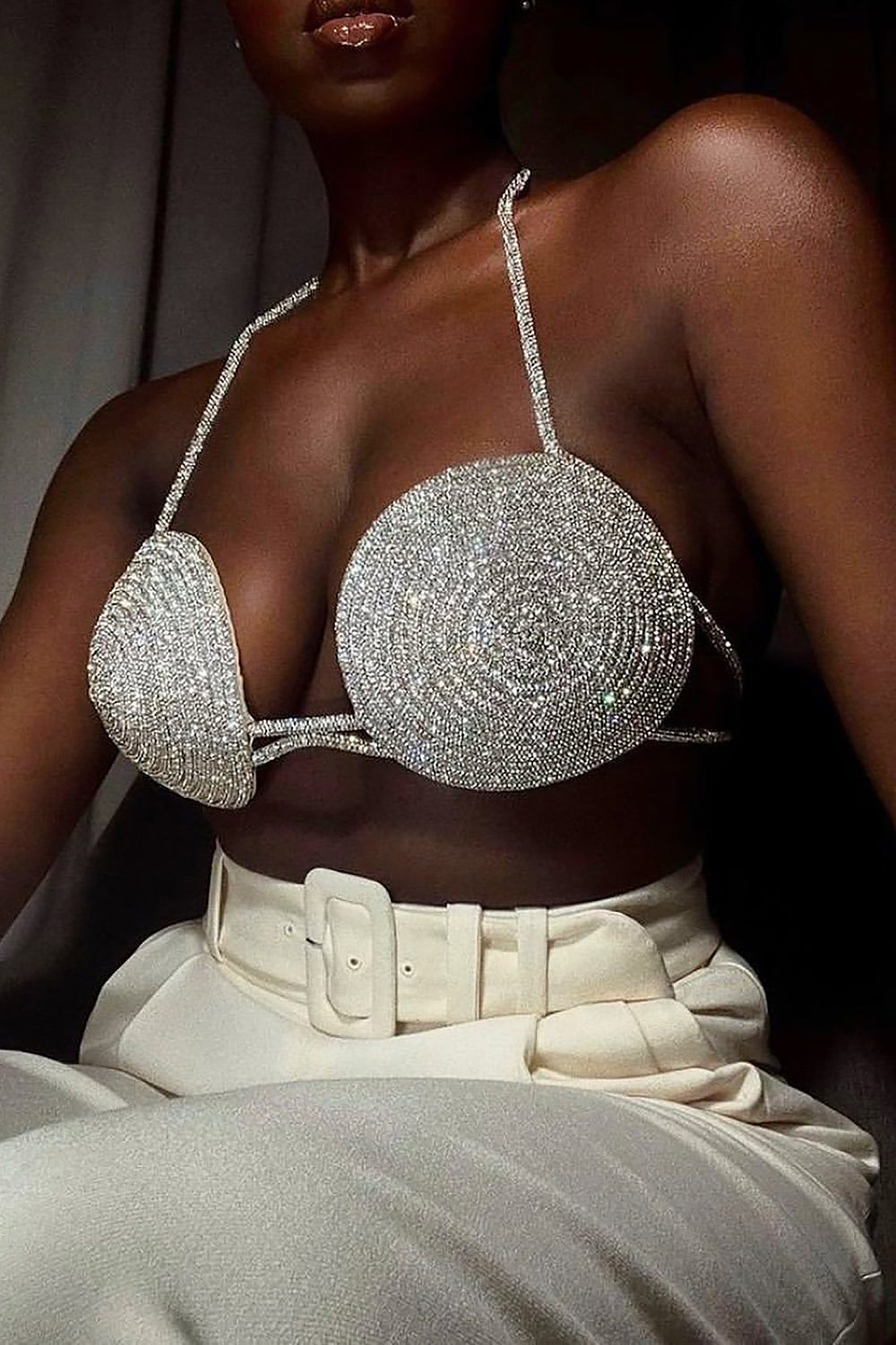 e11a5d4e10d386462a9e27a0444952be.jpeg Fashionslee Women Rhinestone Embellished Silk Bra Top In Silver