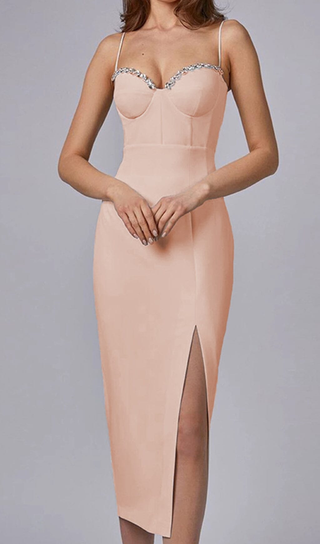 TRENDING STRAPLESS MIDI DRESS IN SATIN - OWNCI TRENDING STRAPLESS MIDI DRESS IN SATIN - OWNCI