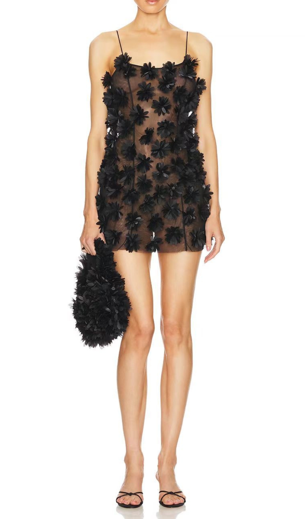 Fashionslee Women Briseis Flower Embellished Mini Dress
