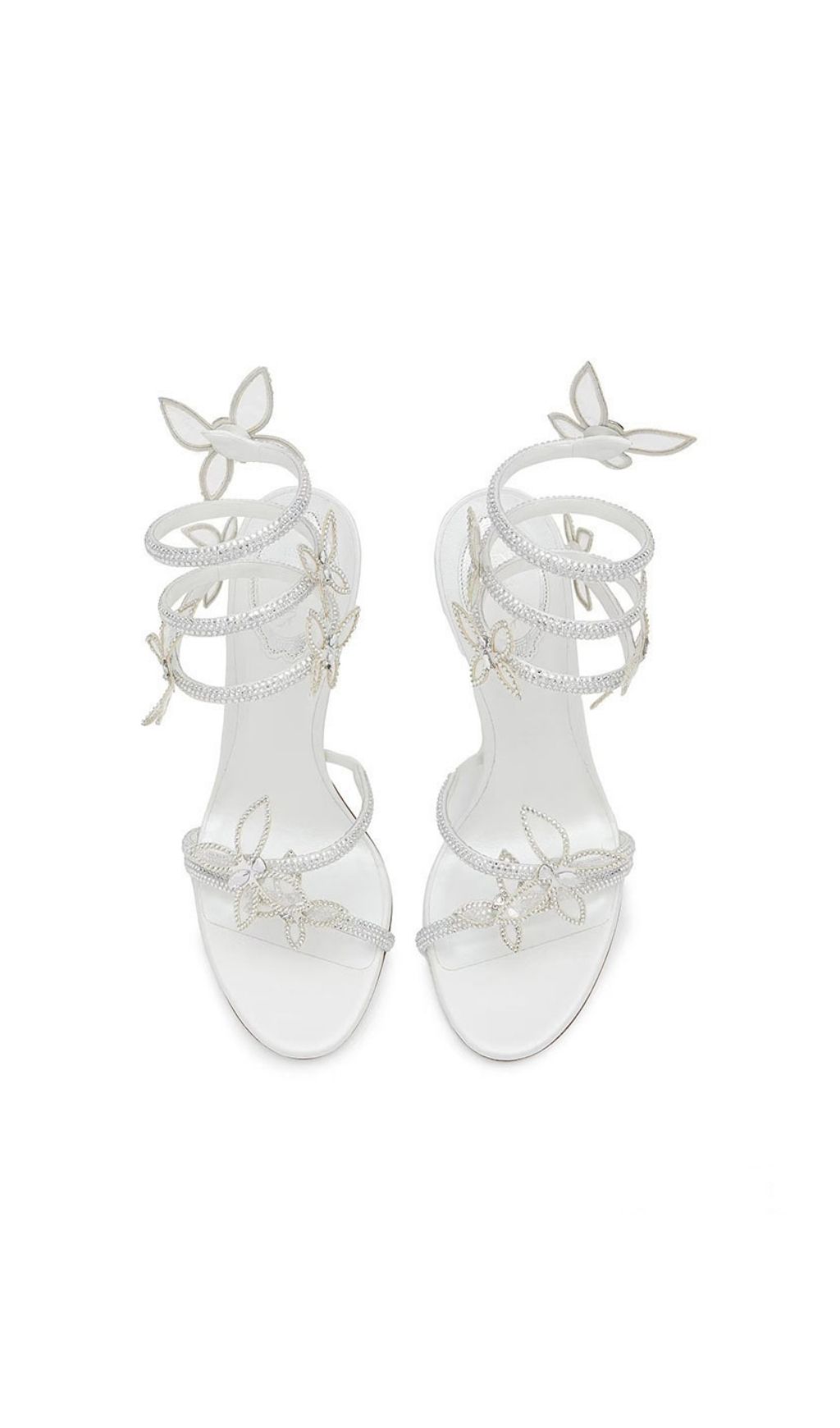 WHITE DIAMANTE BUTTERFLY VIRAL HEELS - OWNCI WHITE DIAMANTE BUTTERFLY VIRAL HEELS - OWNCI