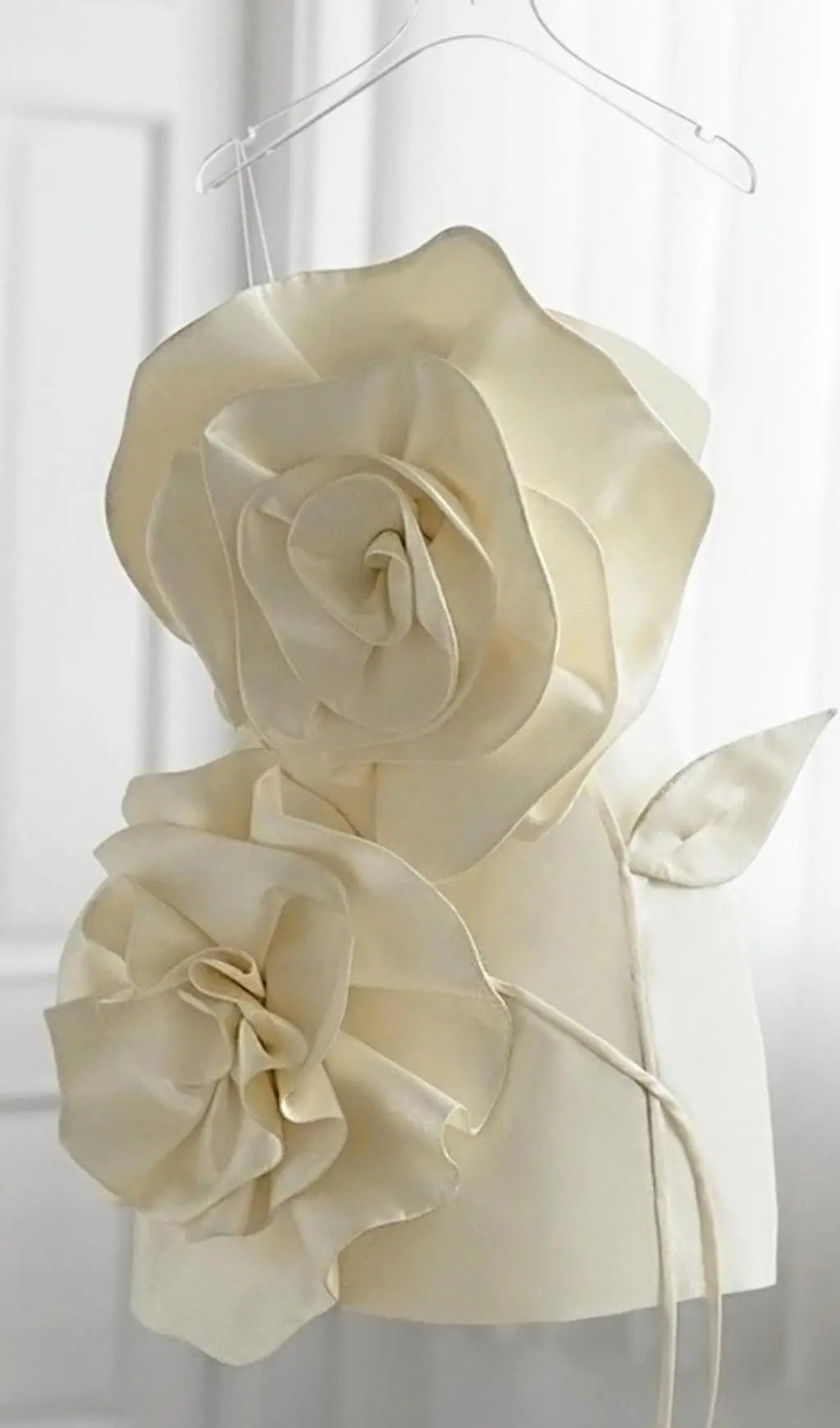 Fashionslee Women Achlys Beige Flower Bind Mini Dress