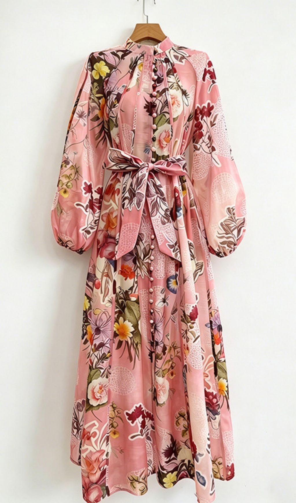 Fashionslee Women Kevina Pink Floral Printed Maxi Dress