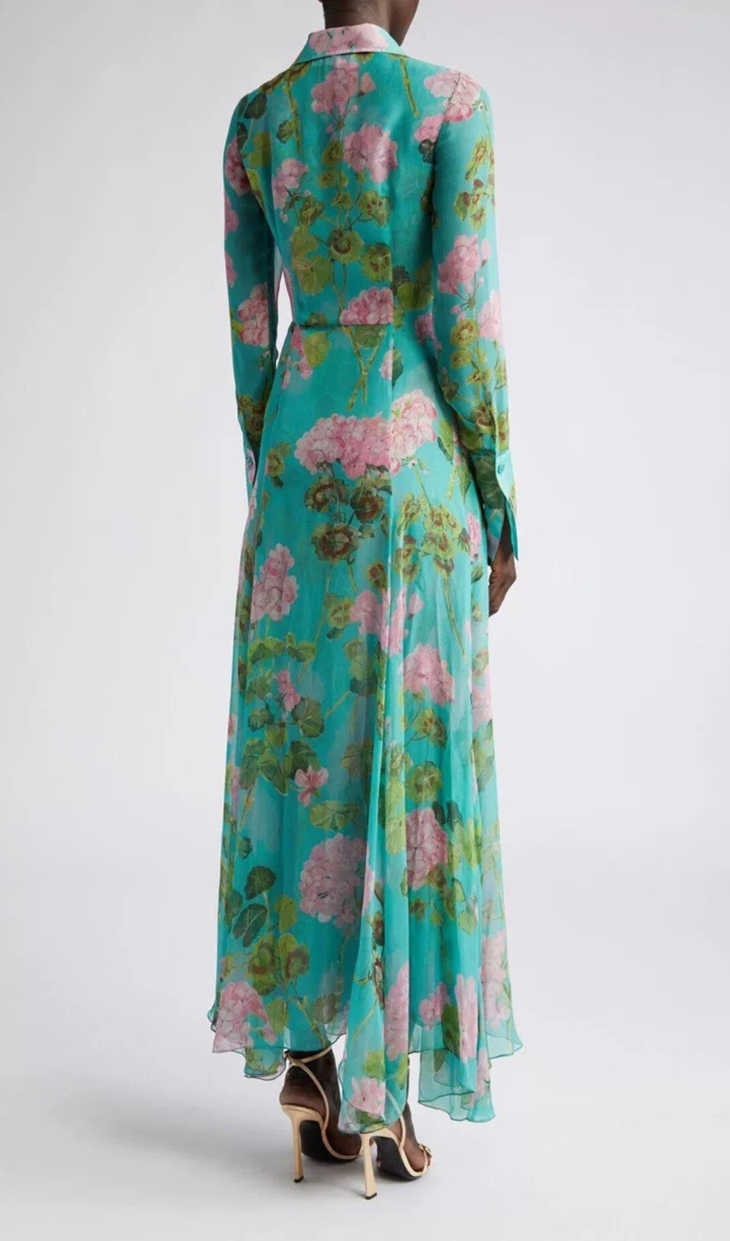 Fashionslee Women Baia Green Floral Long Sleeve Maxi Dress