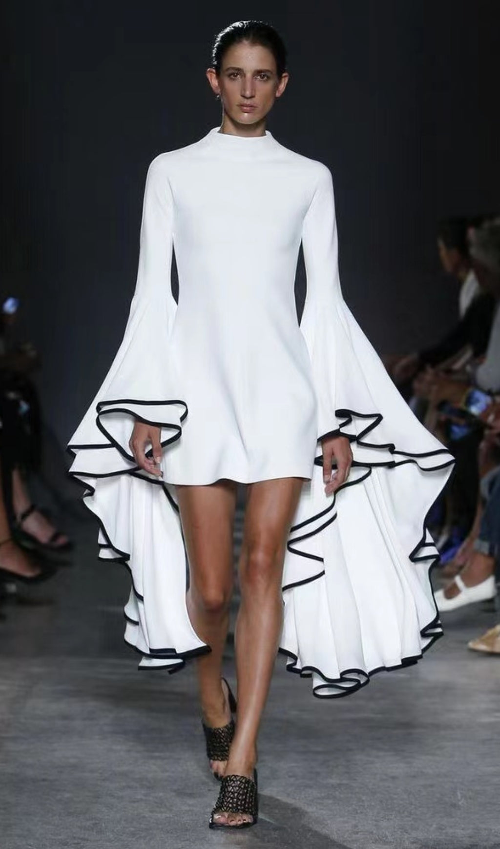TRENDING RUFFLE MINI DRESS IN WHITE - OWNCI TRENDING RUFFLE MINI DRESS IN WHITE - OWNCI