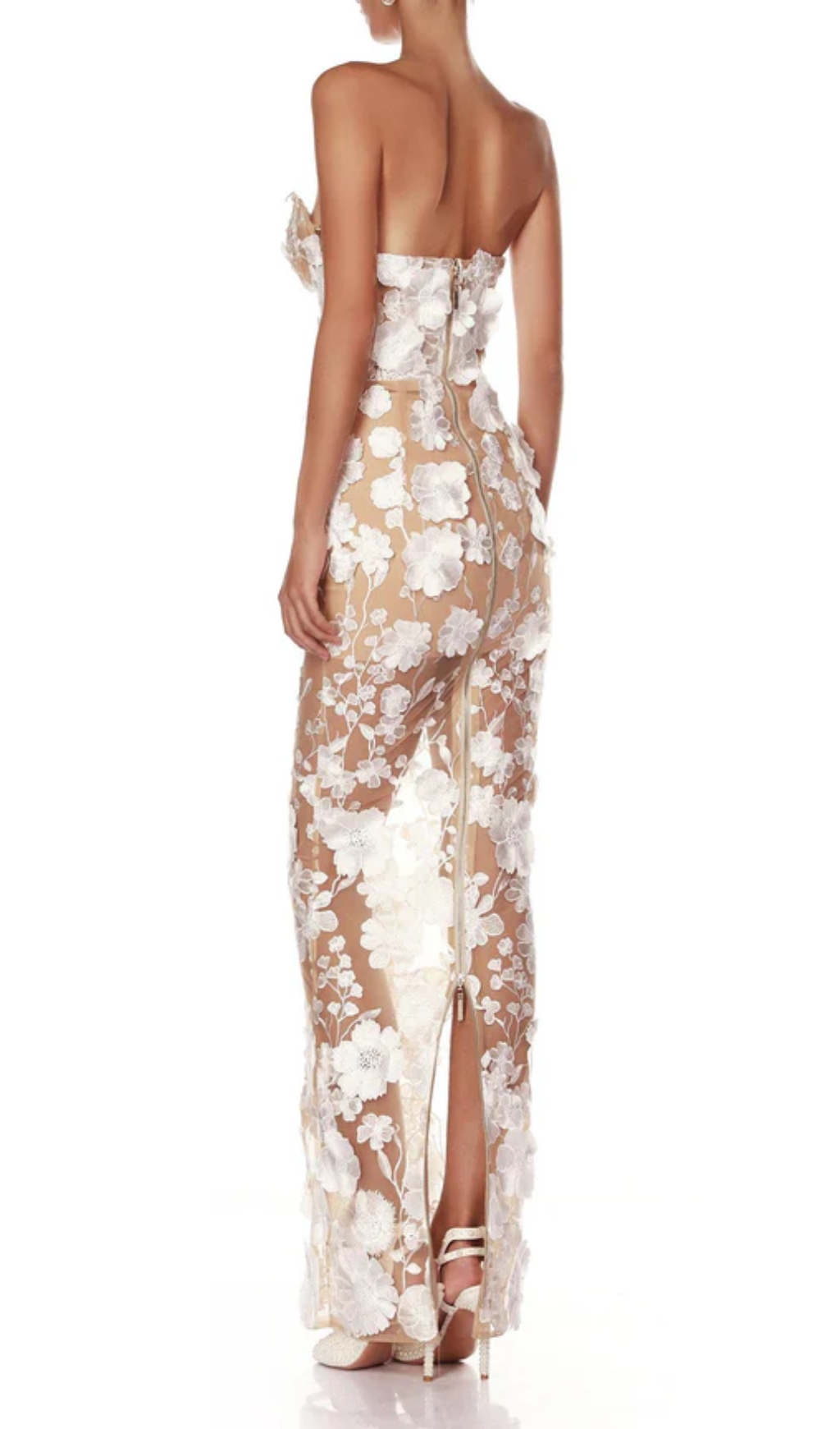 e386edd46b22c936e6a620727d1517ed.jpg Fashionslee Women Decla White Strapless Flower Maxi Dress