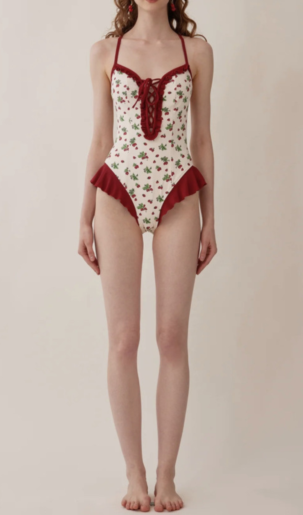 e3abd3c53a7835d7cec48ac19aa1d084.jpg Fashionslee Women Dandy Strawberries Printed One-Piece Swimsuit