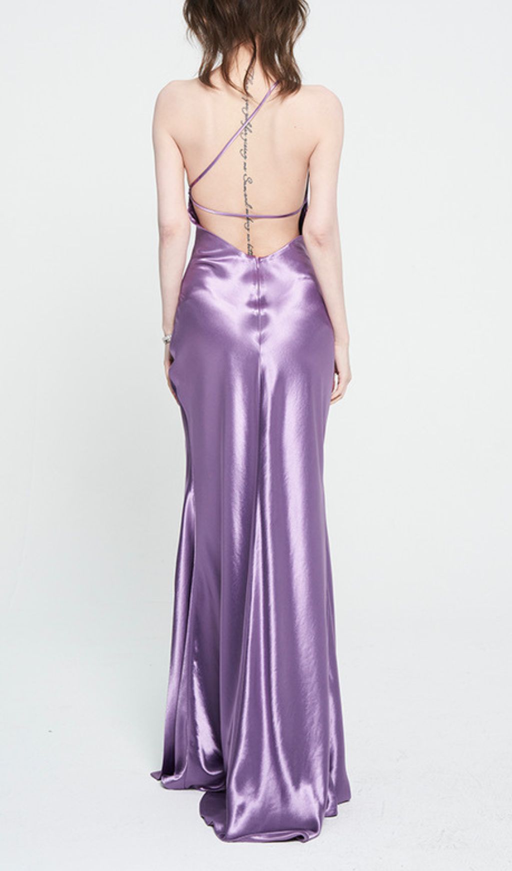 Fashionslee Women Faith Purple Backless Slit Maxi Dress