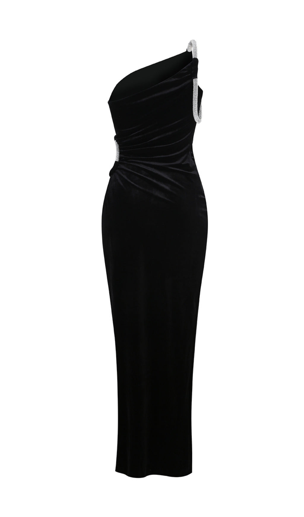 Fashionslee Women Abiba Black Hollowout Slit Maxi Dress