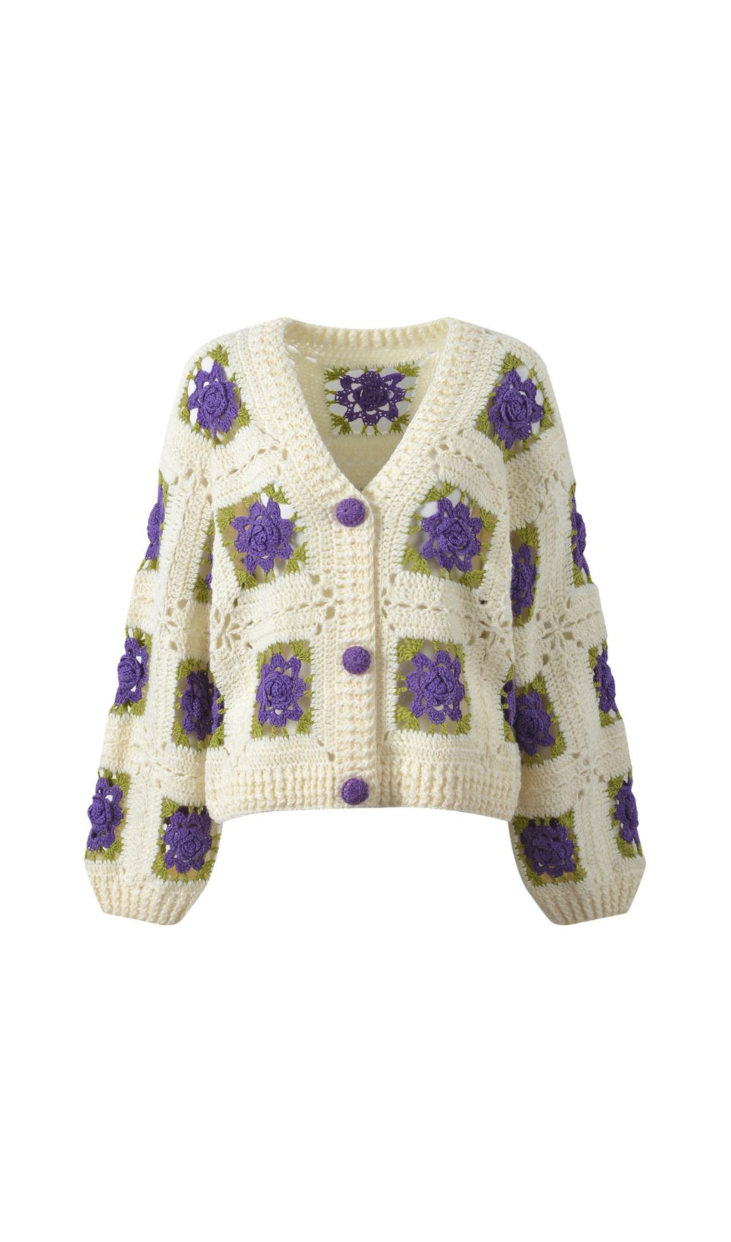 Fashionslee Women Hilario Flower Knit Cardigan