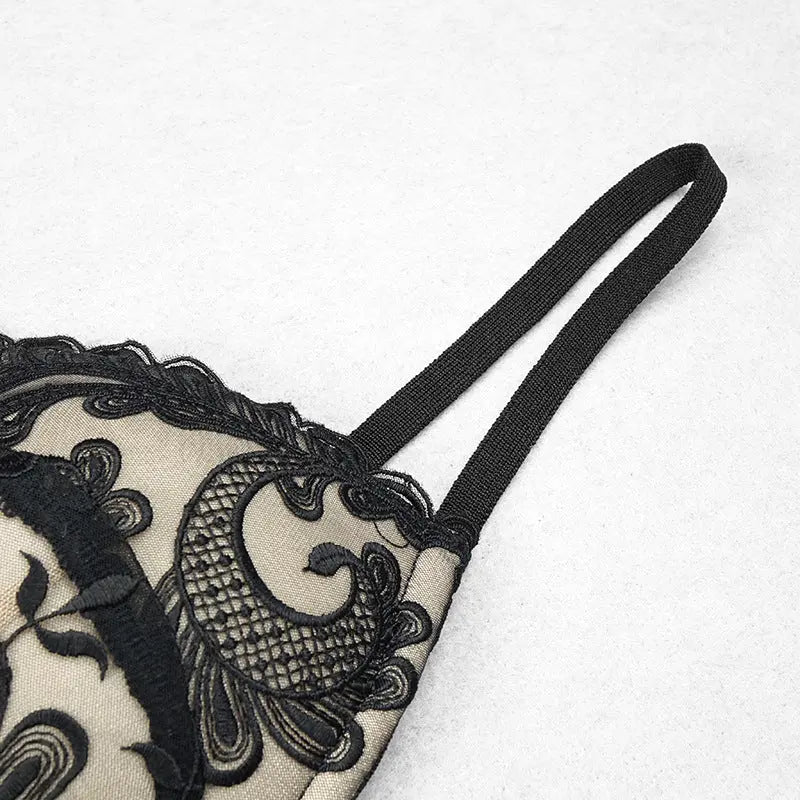 Fashionslee Women Black Strappy Lace Bandage Jumpsuit