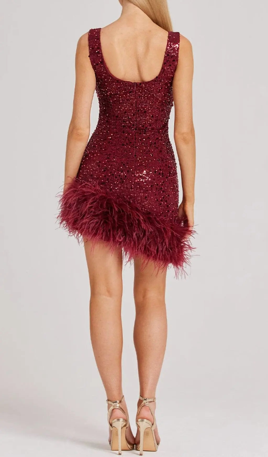 e5379dc8e89fb6ef699b175f832fe175.jpeg Fashionslee Women Red Feather Sequin Dress