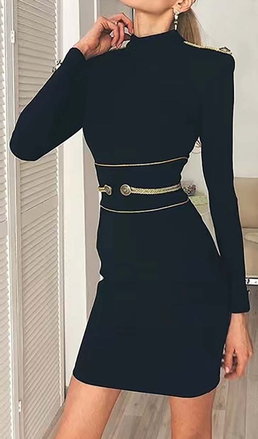 e598d0446d4e28fe0f2a718a06b7763f.jpeg Fashionslee Women Long Sleeve Bandage Mini Dress In Black
