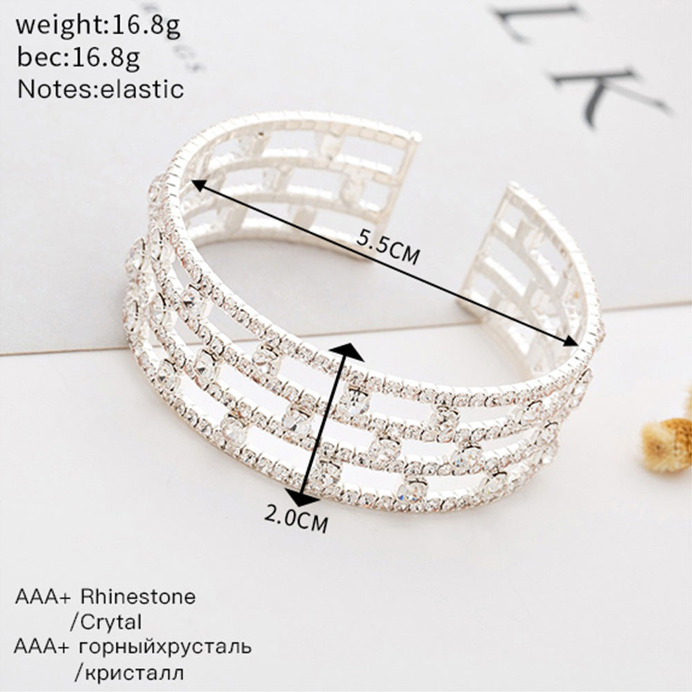 Fashionslee Women Silver Diamante Bracelet