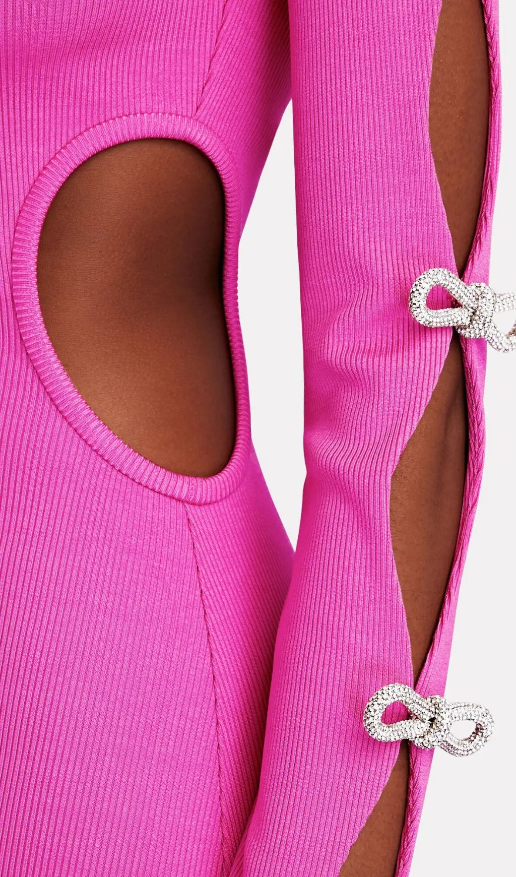 Fashionslee Women Bandage Cut Out Maxi Dress In Pink