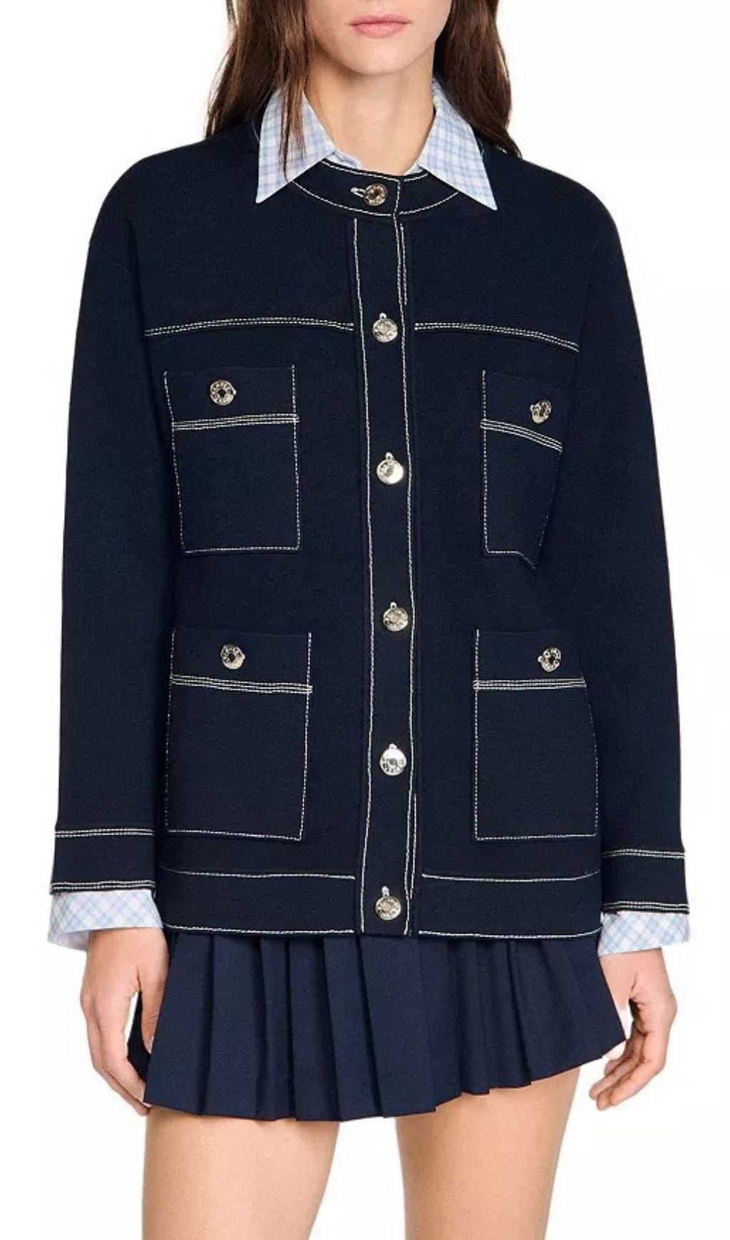 e6b4a8292203da65169be507a6478b70.jpg Fashionslee Women Contrast Stitch Cardigan
