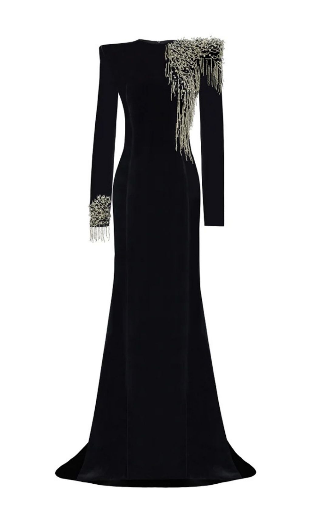 e6be420bd5c04259d1db9d53ef5a26cc.jpg Fashionslee Women Jovia Black Long Sleeve Beaded Maxi Dress