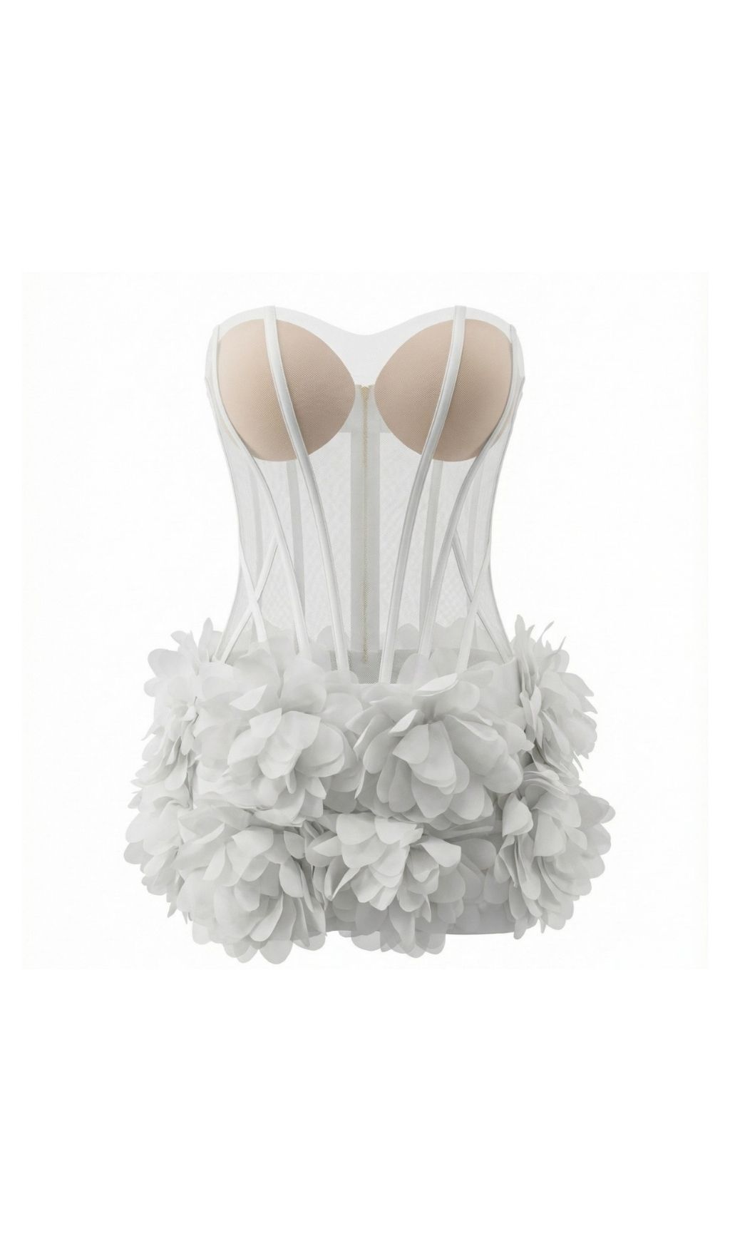 e70153a2100e1390827276ee3eb6fbec.jpg Fashionslee Women Bovryn Strapless Flower Mesh Mini Dress