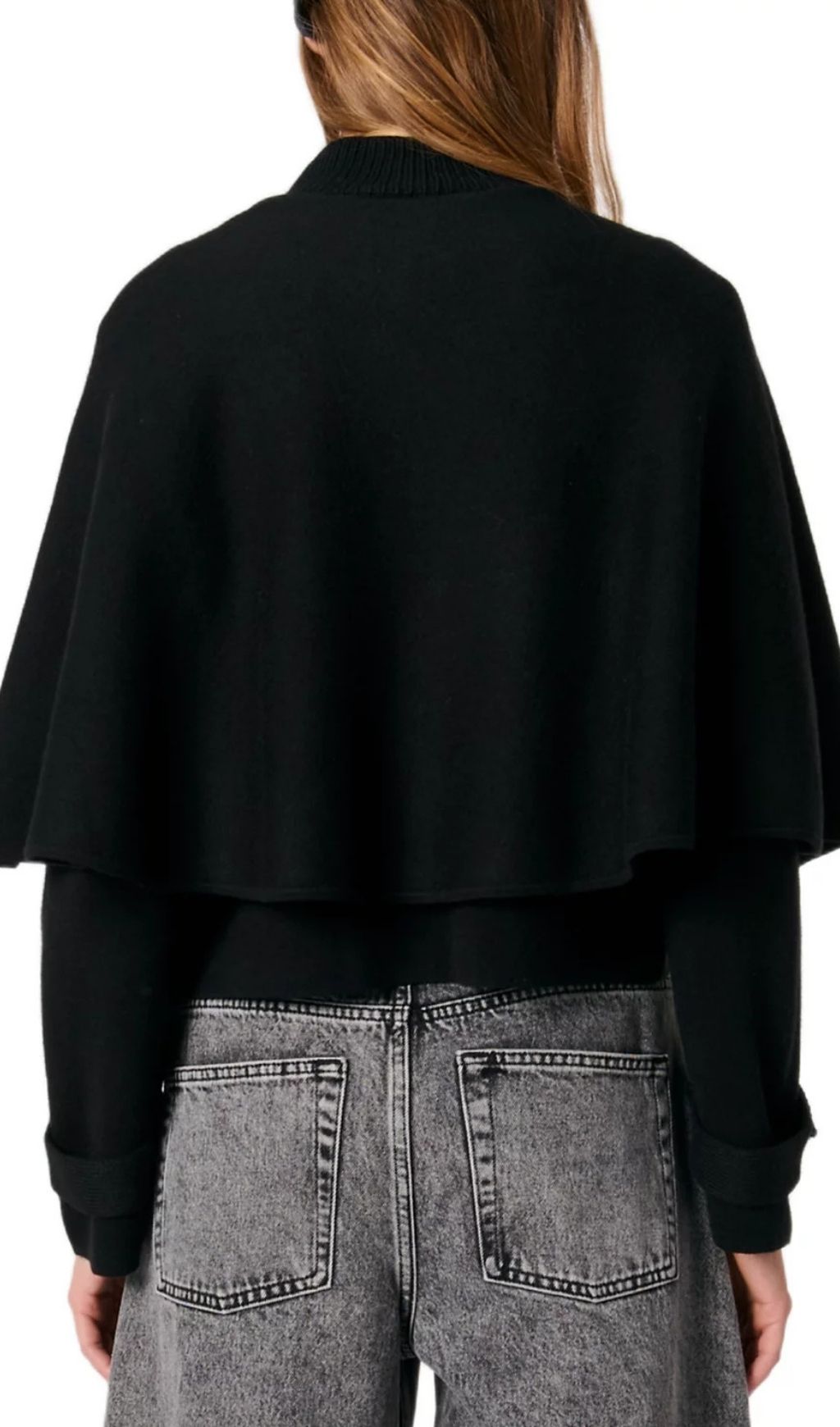 TRENDING CAPE CARDIGAN IN MUST-HAVE BLACK - OWNCI