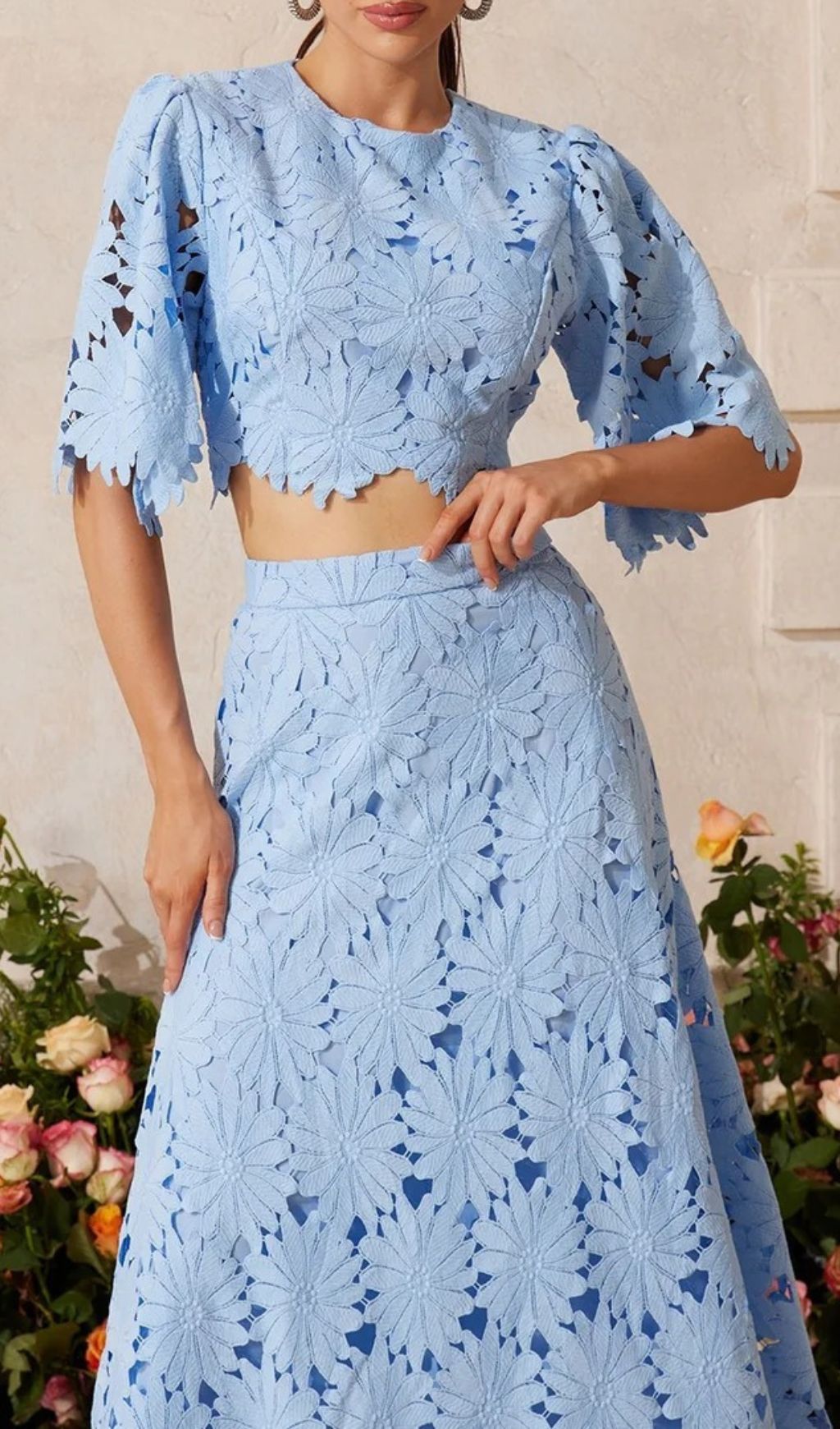 e73fc72bb2276f3ab40b95215829084d.jpg Fashionslee Women Zaelyth Floral Embroidered Skirt Set