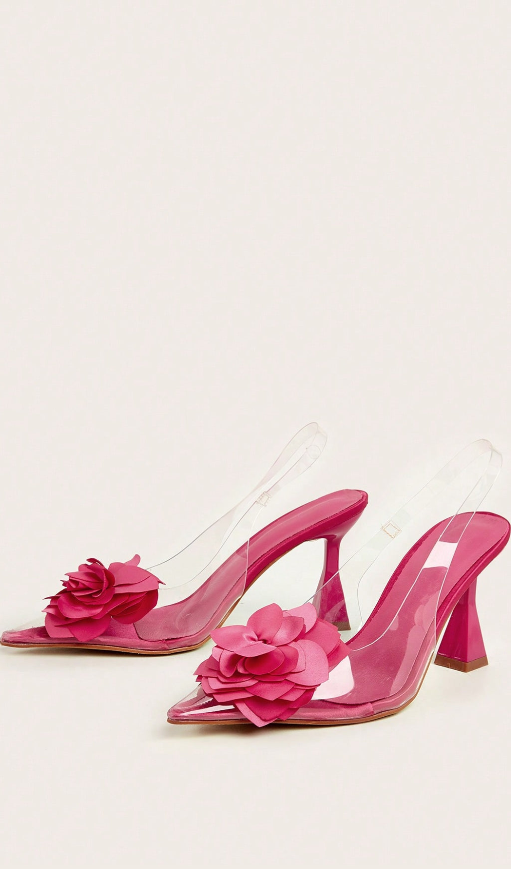 Fashionslee Women Anja Pink Flower Decor Heels