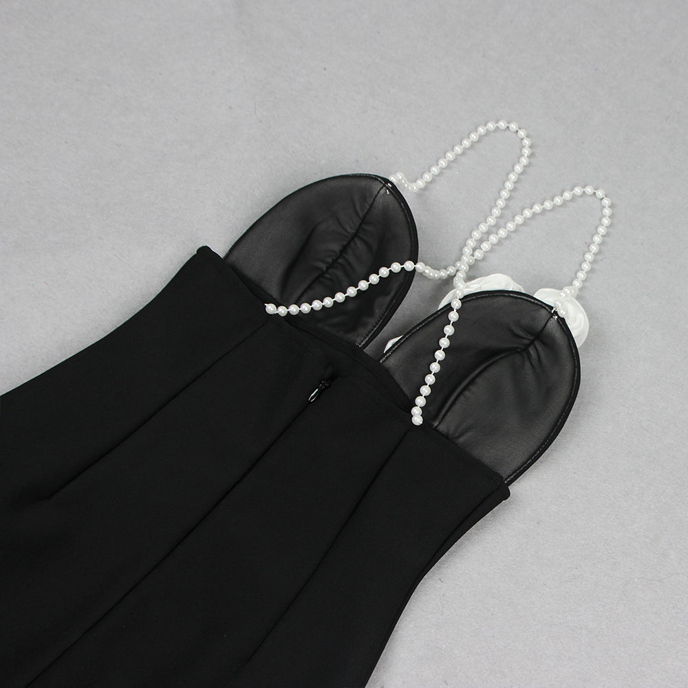 Fashionslee Women Alanna 3D Flowee Pearl Maxi Dress