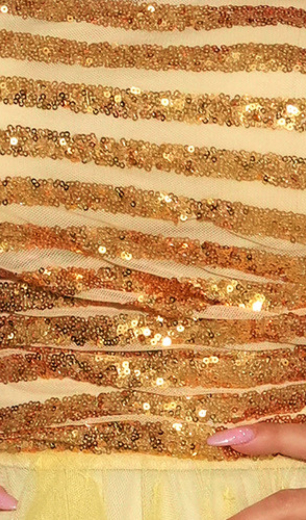 VIRAL YELLOW STRAPLESS SEQUIN MAXI DRESS - OWNCI