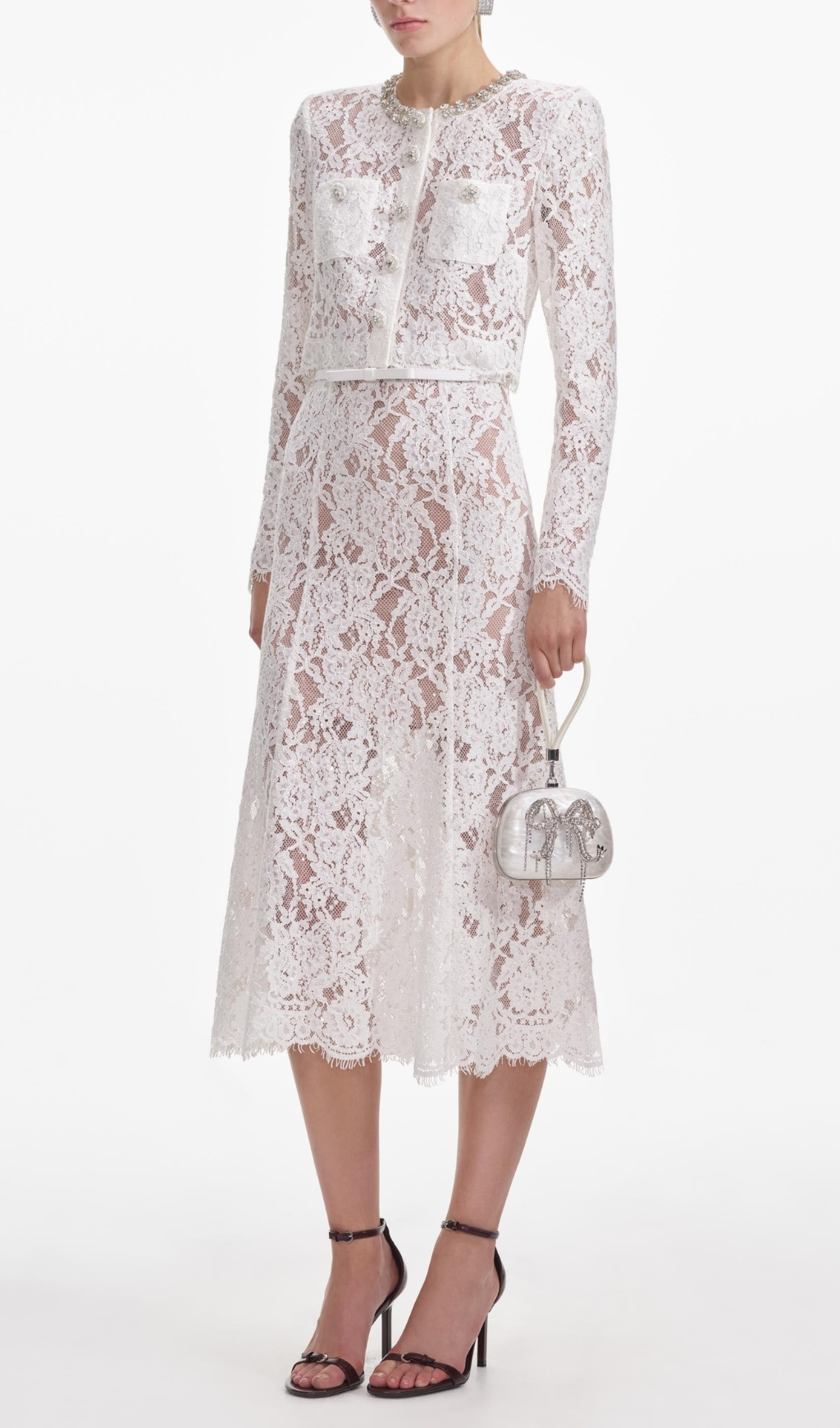 e7bcae654d31212ef8f88ce8c7d41b84.jpg Fashionslee Women White Lace Embellished Top & Midi Skirt