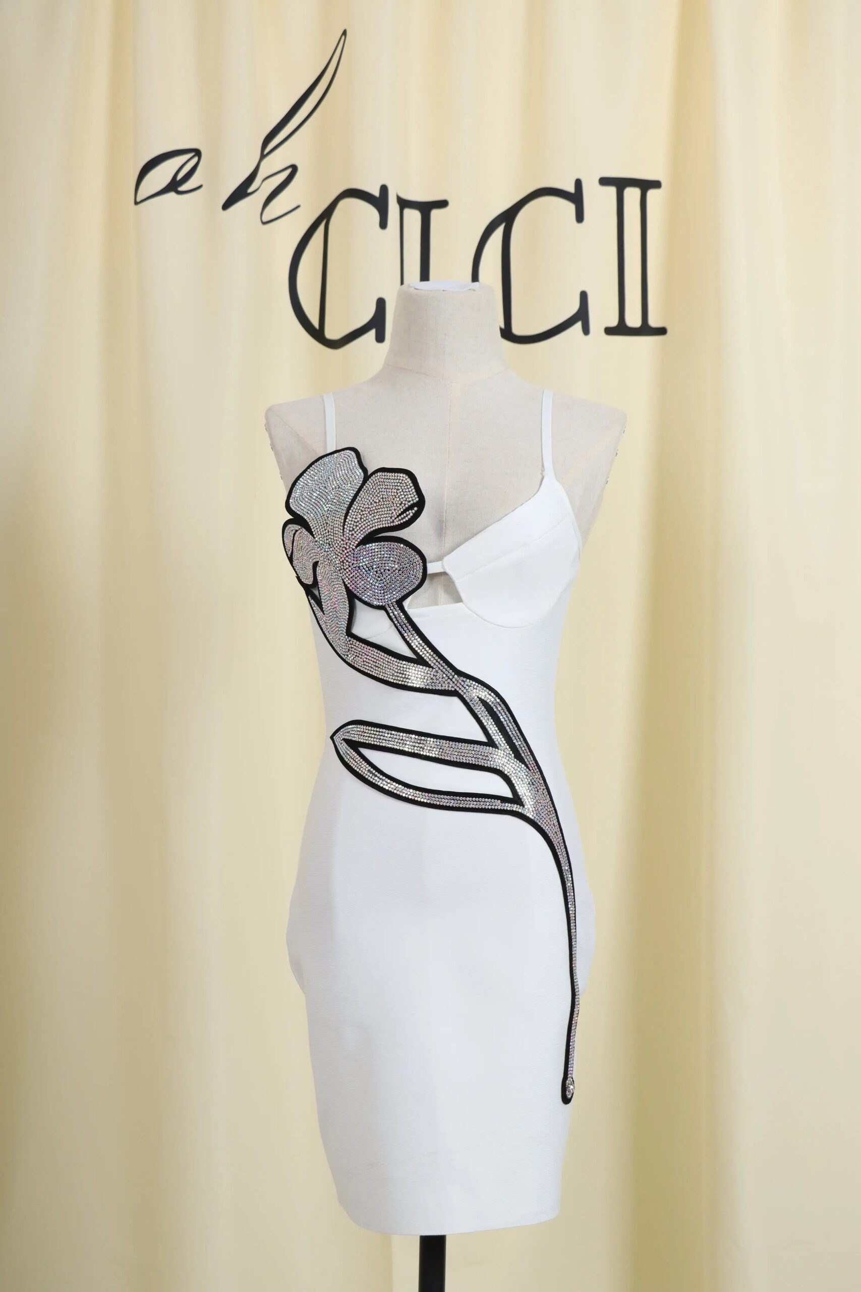 CRYSTAL VIRAL BANDAGE MINI DRESS - OWNCI CRYSTAL VIRAL BANDAGE MINI DRESS - OWNCI