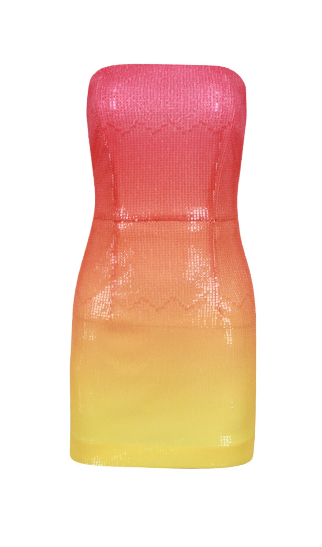 e80e7bc107a97b310e9732858745f644.jpeg Fashionslee Women Red-Yellow Gradient Strapless Mini Dress