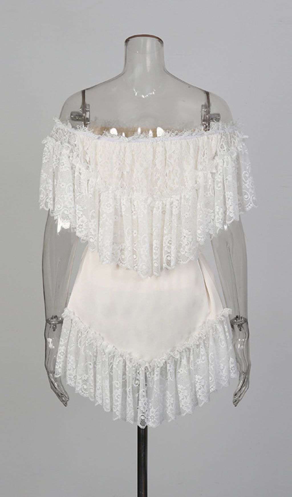 e8106405cc618fa38b9f4b1e3d602d81.jpg Fashionslee Women Basye Off Shoulder Lace Mini Dress