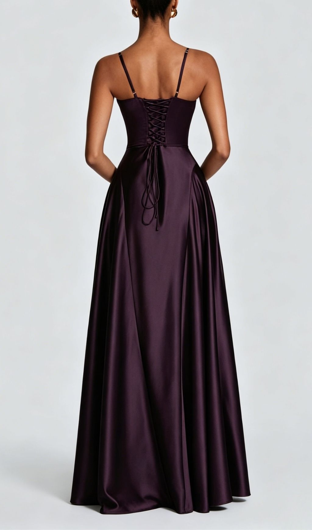 Fashionslee Women Krikor Modena Strappy Satin Maxi Dress