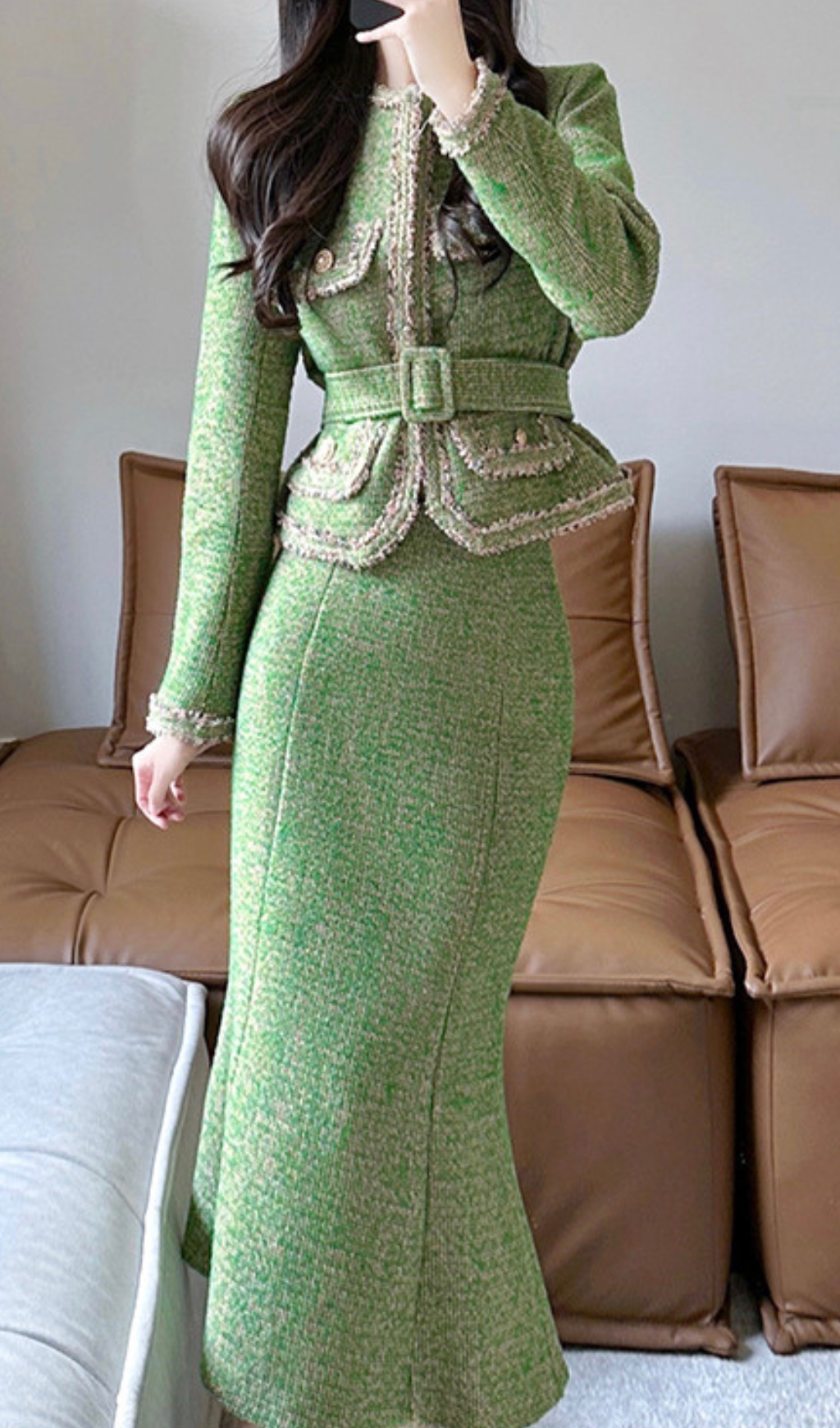 e851dfffe9baa0f3270c3ce37492c455.jpg Fashionslee Women Breagha Green Two-Piece Set