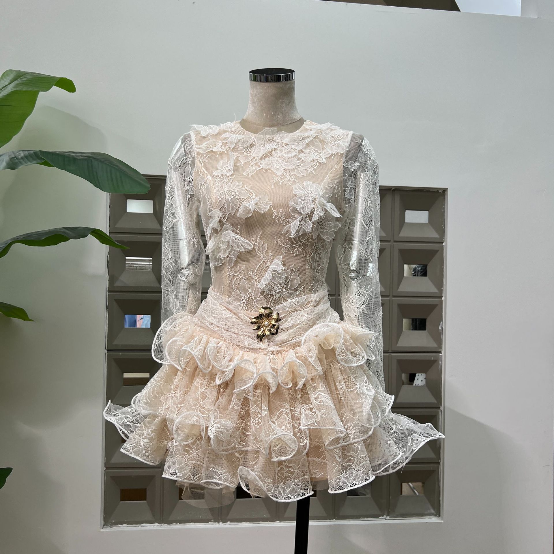e869e17cd2a5c9f21f885a9f4bd42a28.jpg Fashionslee Women Glafira Long Sleeve Lace Mini Dress