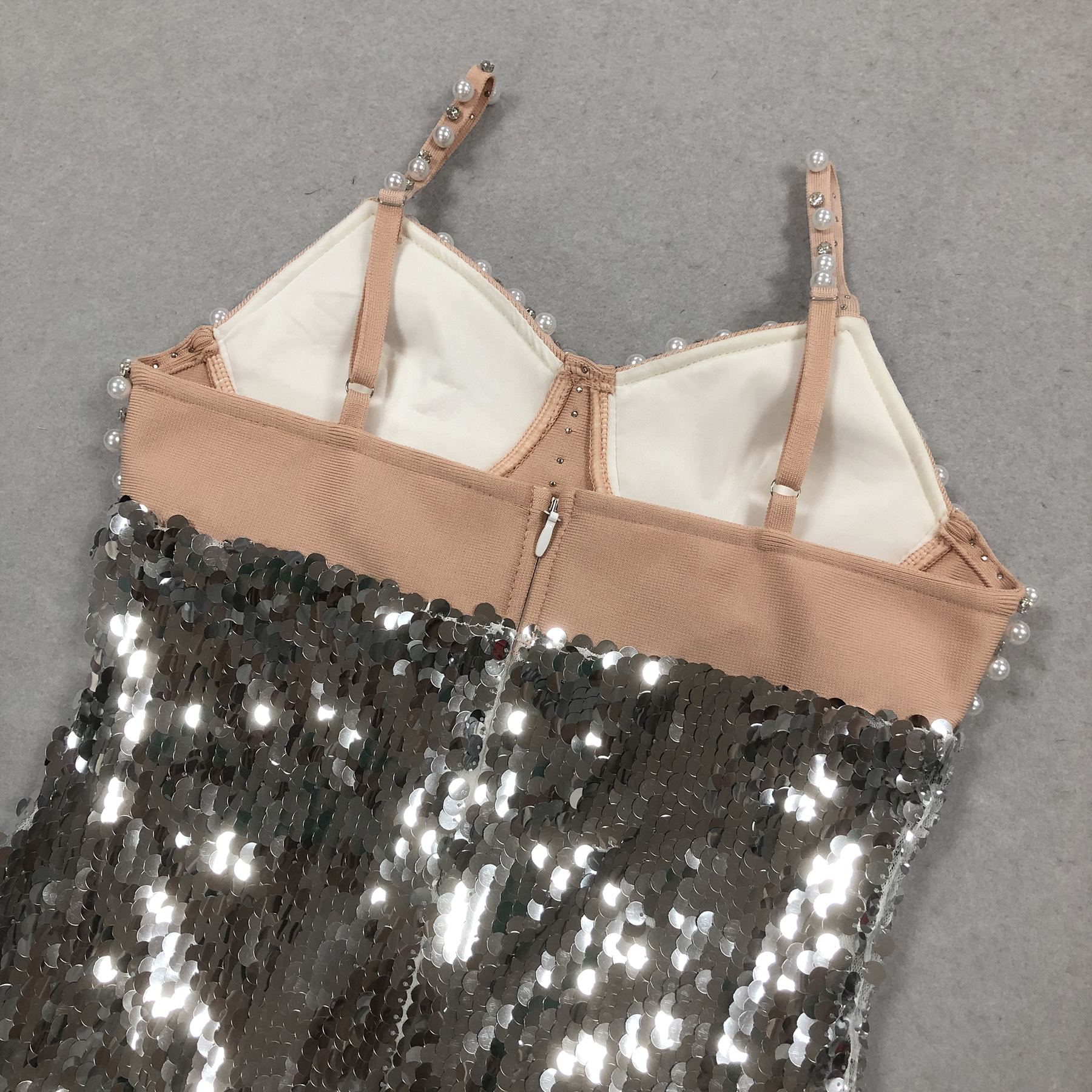 VINTAGE BEADED SEQUIN MIDI DRESS - OWNCI