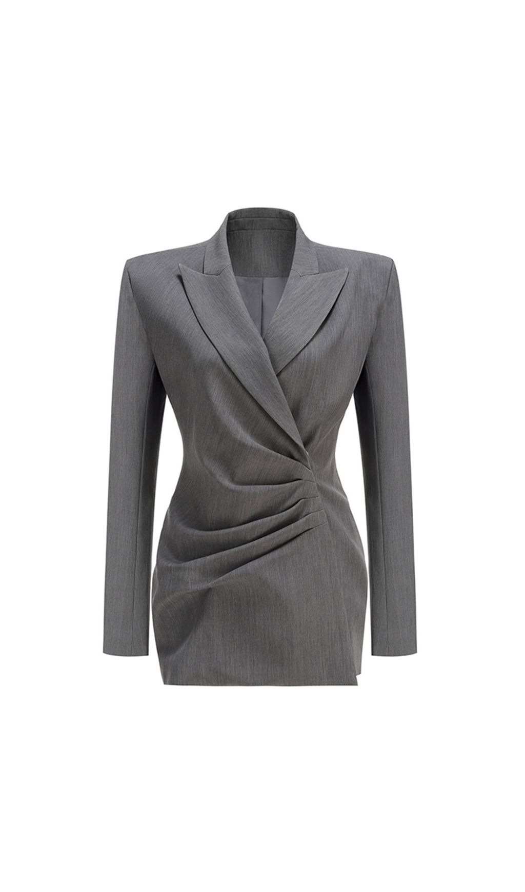 GREY RUCHED BLAZER: TRENDING OFFICE MUST-HAVE - OWNCI GREY RUCHED BLAZER: TRENDING OFFICE MUST-HAVE - OWNCI