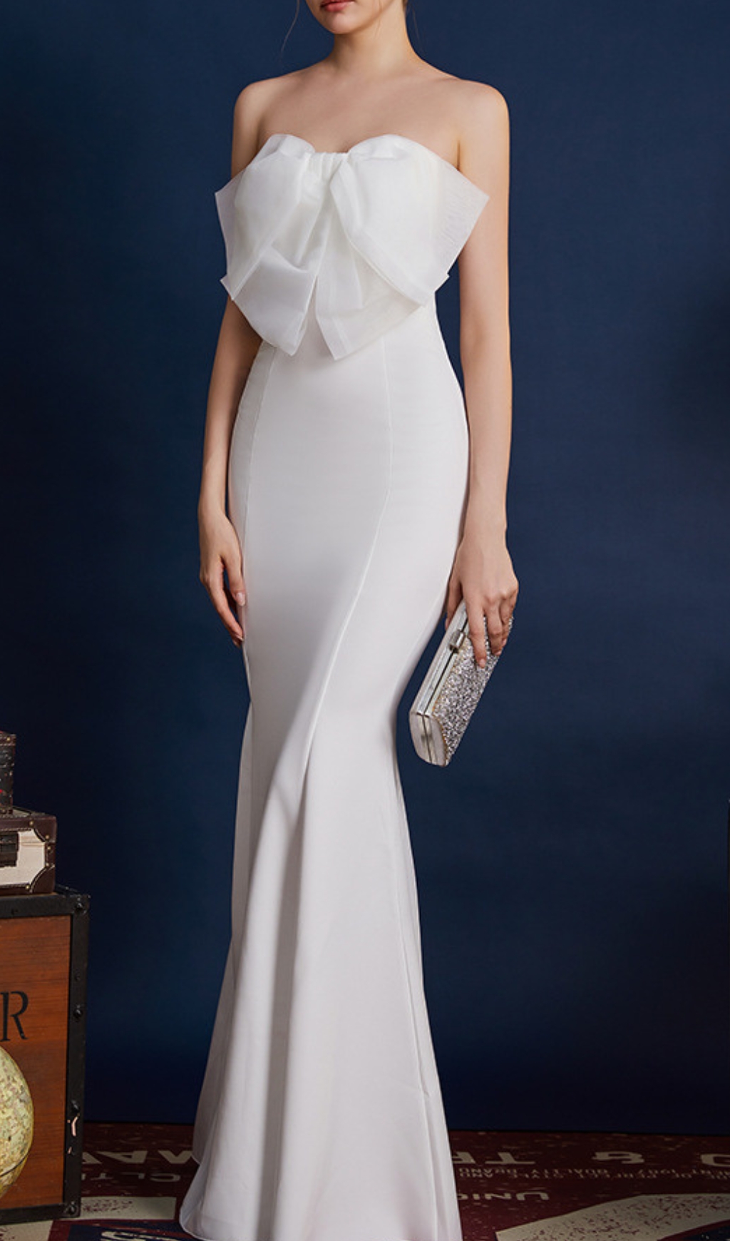 Fashionslee Women Druella Strapless Bow Maxi Dress
