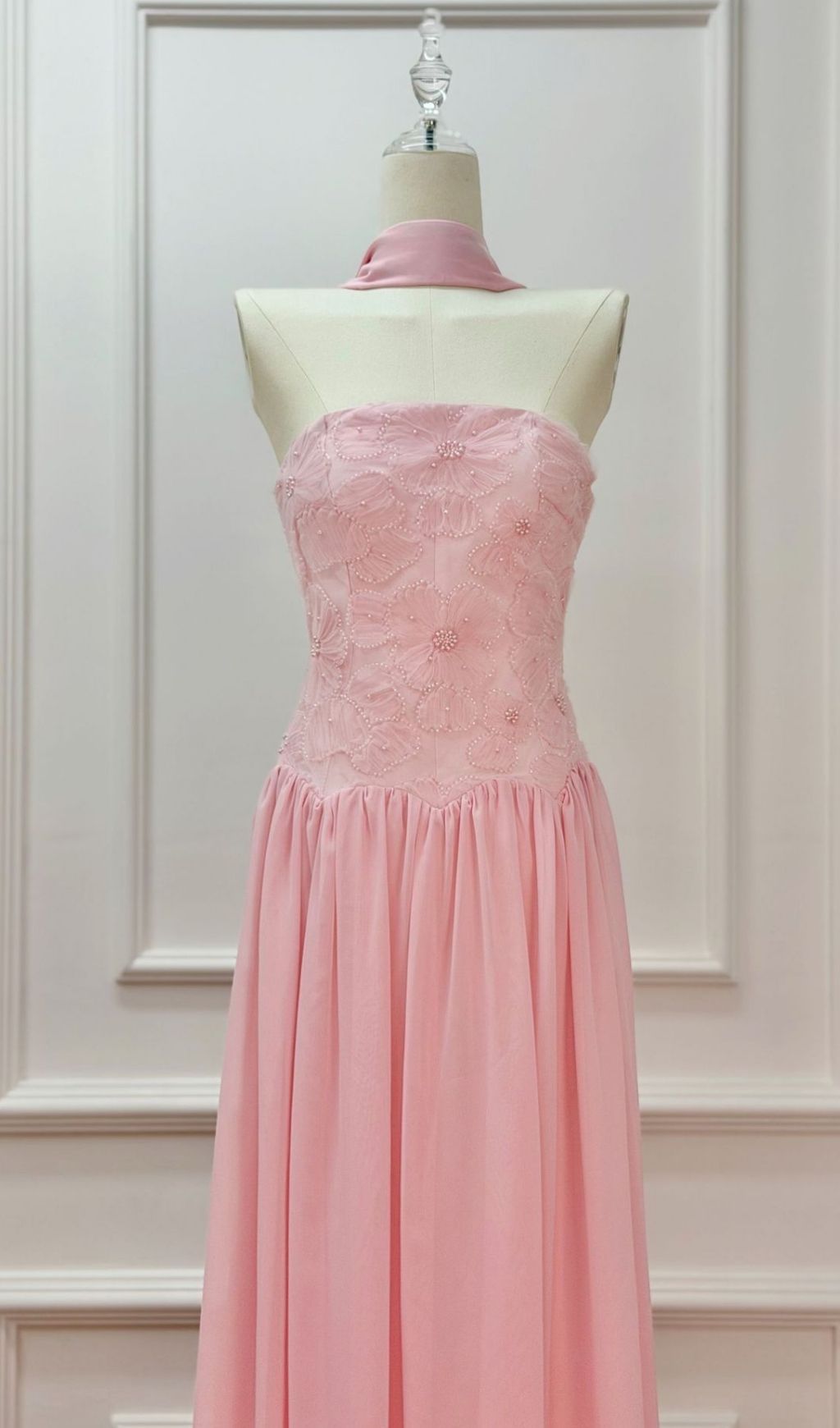 TRENDING PINK STRAPLESS FLOWER MAXI DRESS - OWNCI TRENDING PINK STRAPLESS FLOWER MAXI DRESS - OWNCI