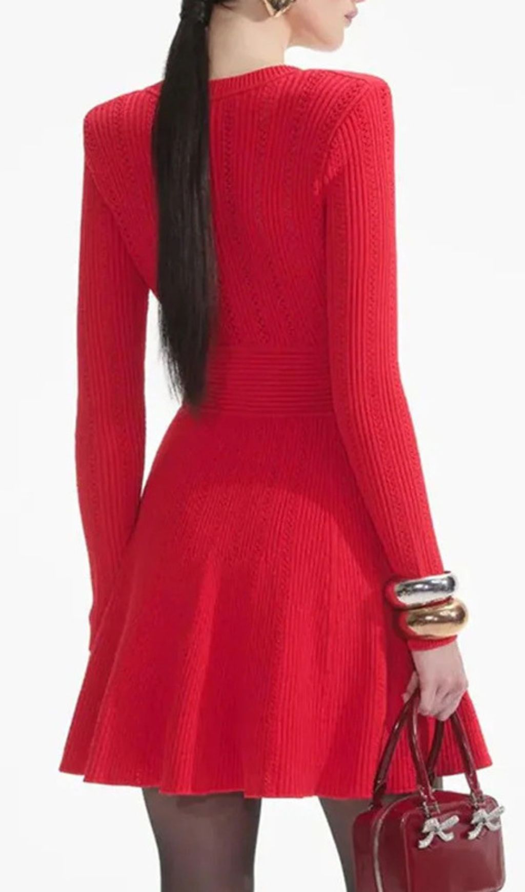 Fashionslee Women Hewitt Heart Decor Long Sleeve Mini Dress
