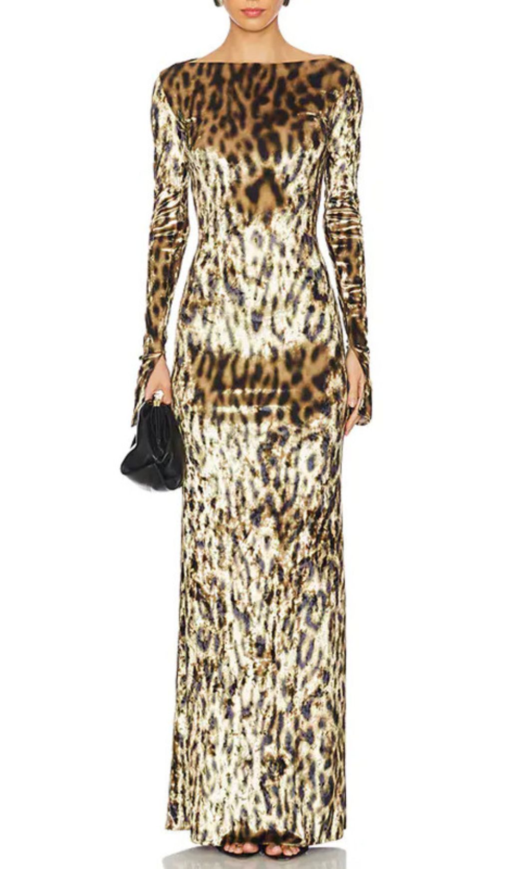 Fashionslee Women Gethin Leopard Long Sleeve Maxi Dress