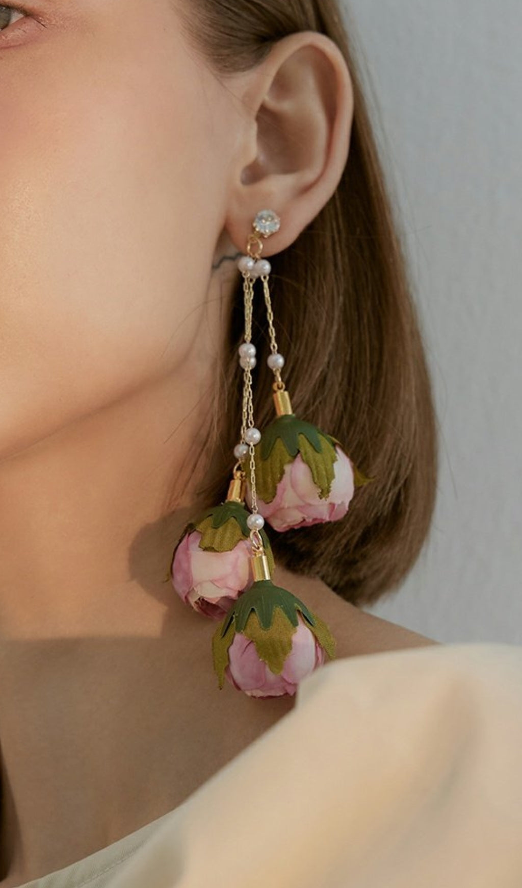 Fashionslee Women Aisha Imitation Rose Tassel Earrings