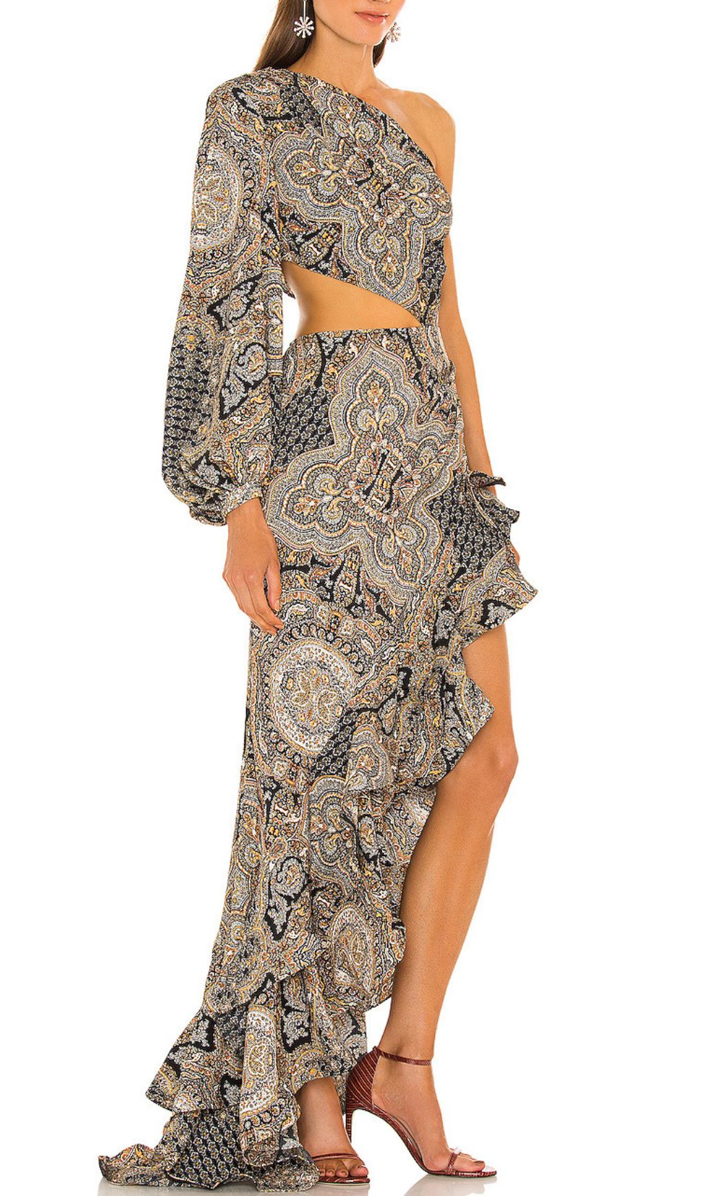 e91eb5a43cdbcbcb0ac716d0cf2fff9a.jpg Fashionslee Women Javen Printed One-Shoulder Maxi Dress